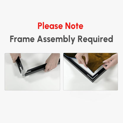 SIGNWIN 46"x60" Extra Large Framed Wall Art Whimsical Fantasy Forest, Vibrant Nature Landscape for