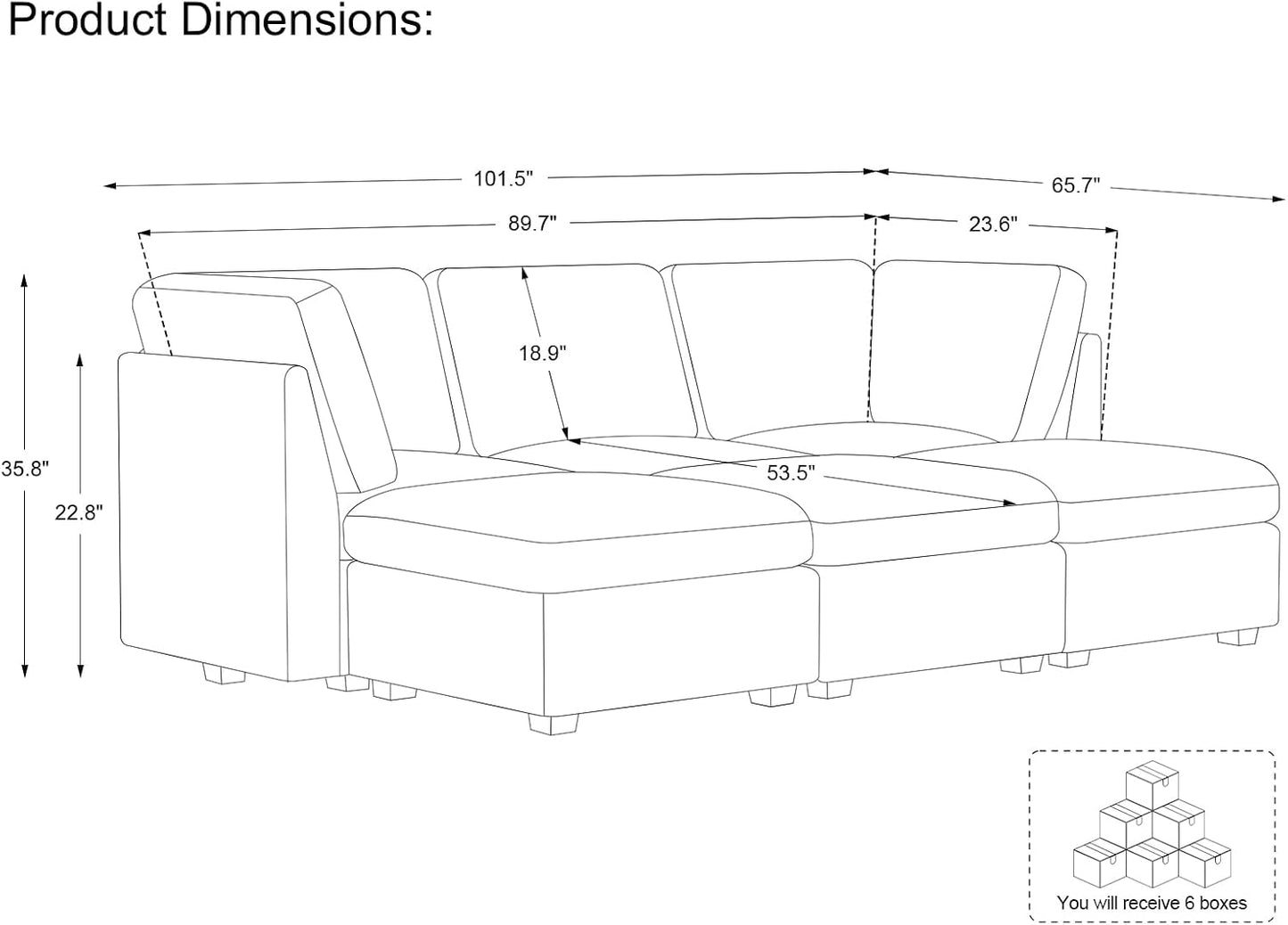 Belffin Modular Sectional Sofa with Sleeper Sofa, Oversized Cloud Couch with Extra Deep Seat