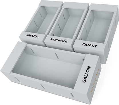 SpaceAid Bag Storage Organizer for Kitchen Drawer, Bamboo Organizer, Compatible with Gallon, Quart