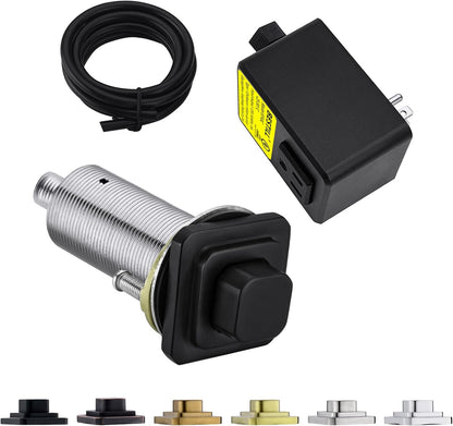 BESTILL Garbage Disposal Air Switch Kit, Square Raised Push Button Ideal for Long Nails, Cordless