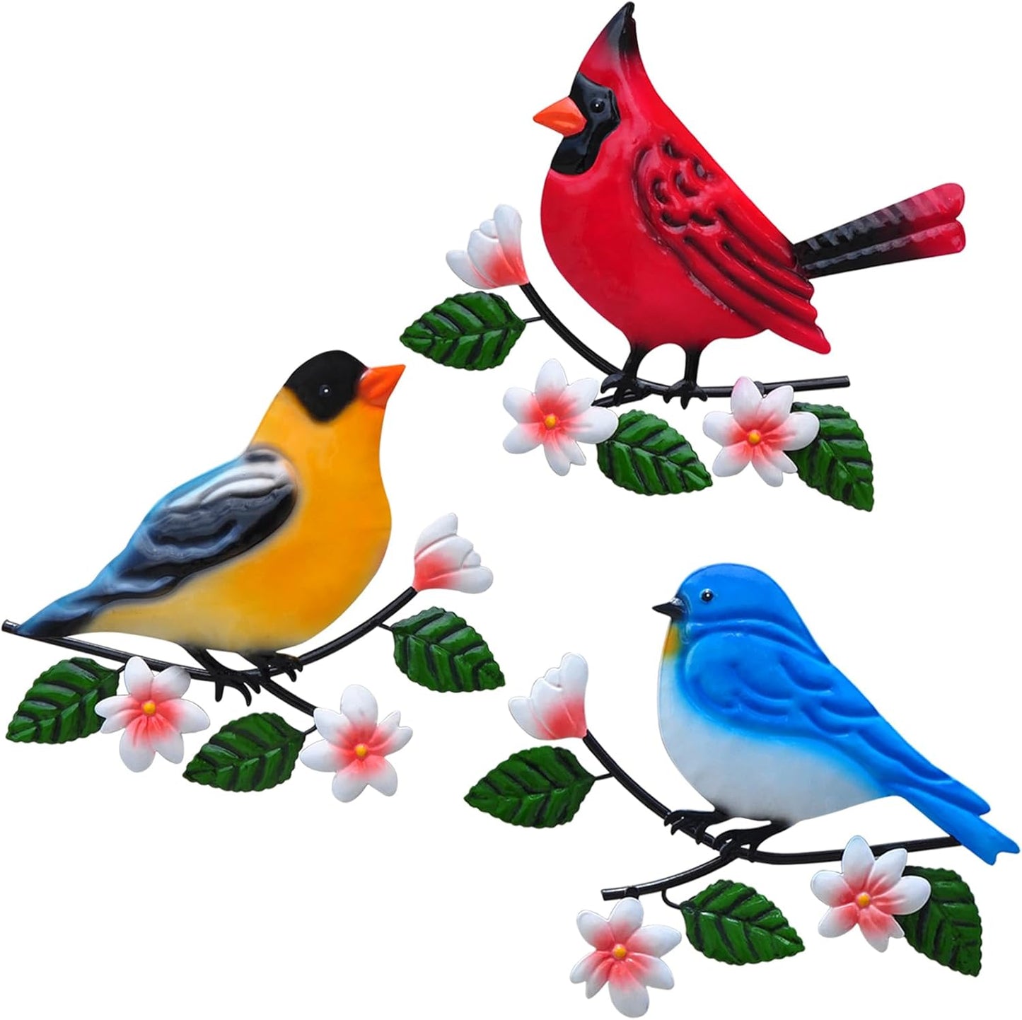 Metal Bird Wall Art 3D Outdoor Sculpture - Suitable for Gardens, Fence, Patio, Living Room