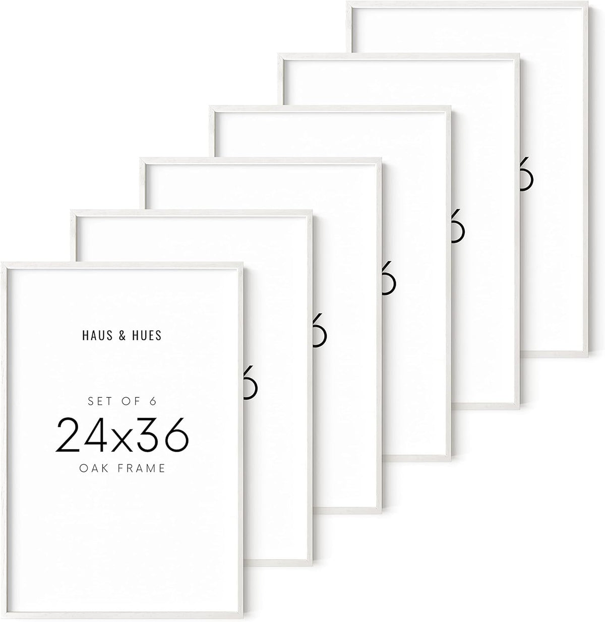 HAUS AND HUES 24x36 Frame Set of 6 - Poster Frames 24 X 36 Inches White Gallery Wall Frame Set