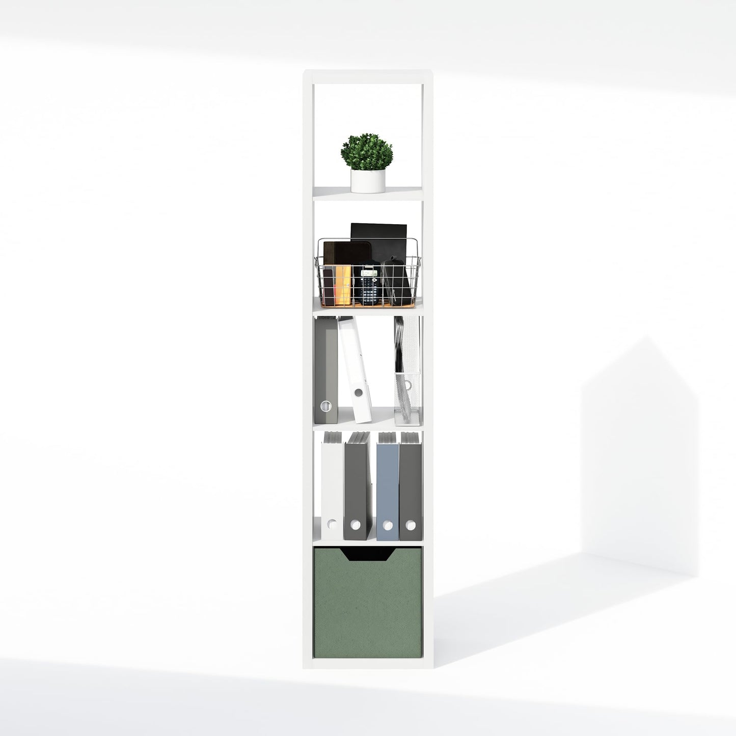 Furinno Cubic Extra Thick 5-Cube Closet Organizers and Storage, White