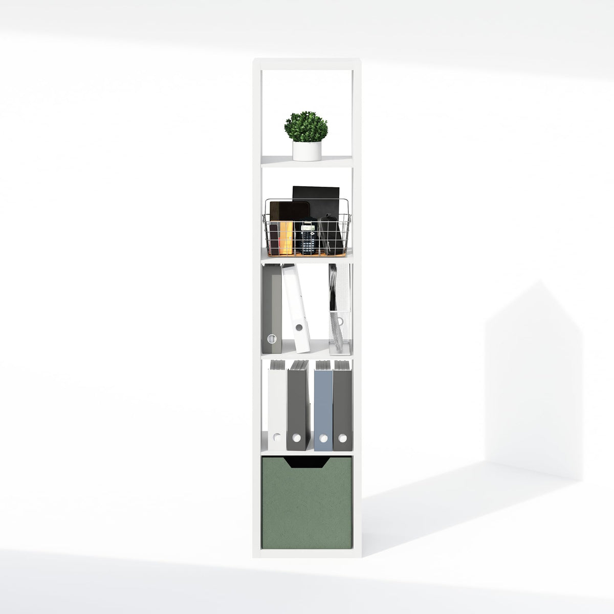 Furinno Cubic Extra Thick 5-Cube Closet Organizers and Storage, White