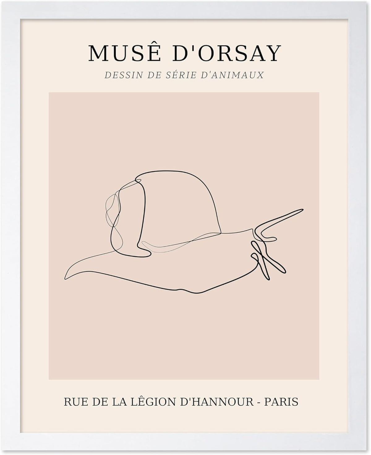 Poster Master Vintage Poster - Retro One Line Snail Drawing Print - Snail Line Art - Minimal Gift