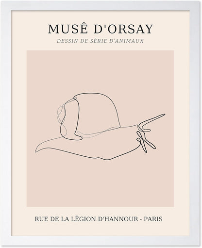 Poster Master Vintage Poster - Retro One Line Snail Drawing Print - Snail Line Art - Minimal Gift