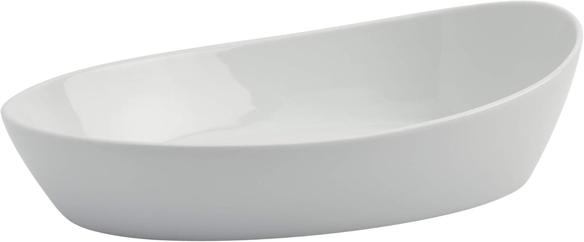 Denmark White Porcelain Chip Resistant Scratch Resistant Commercial Grade Serveware, 3 Piece Oval
