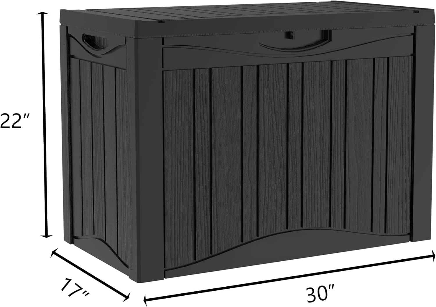 45 Gallon Lockable Resin Deck Box, Waterproof & UV-Resistant Outdoor Storage Box for Outdoor
