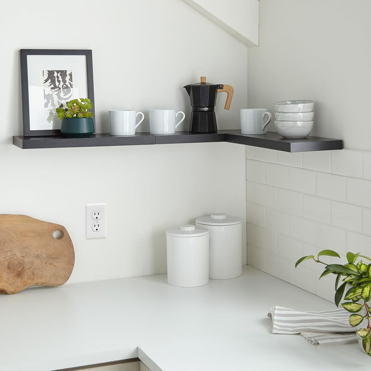 BAYKA Floating Shelves for Wall, Wall Mounted Rustic Wood Shelves for Bathroom, Bedroom, Living