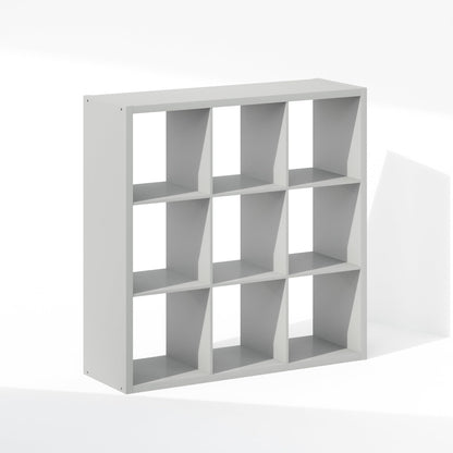 Furinno Cubic Extra Thick 9-Cube Closet Organizers and Storage, Light Grey