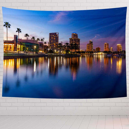 Night Tapestry For Bedroom St Petersburg Florida At Night Tapestries Wall Hanging For Living Room
