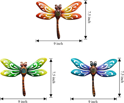 Yonivexis Metal Dragonfly Wall Decor Outdoor wall Art Hanging Decorations Living Room Bedroom Fence