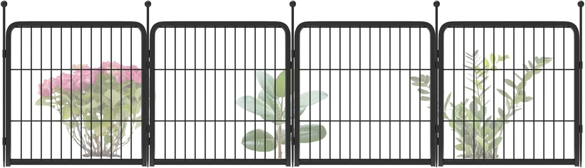 FXW Garden Fence 24in(H) x 7.4ft(L), 4 Panels Decorative Dog Fence Outdoor for The Yard – Heavy