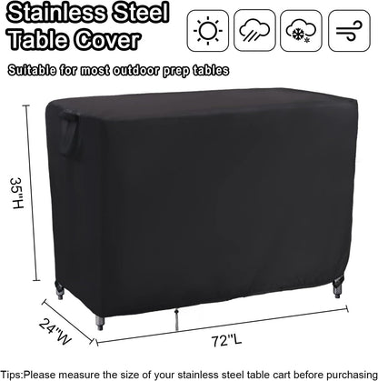 Kingling Outdoor Prep Table Covers, Waterproof Stainless Steel Table Cover Metal Table Cover
