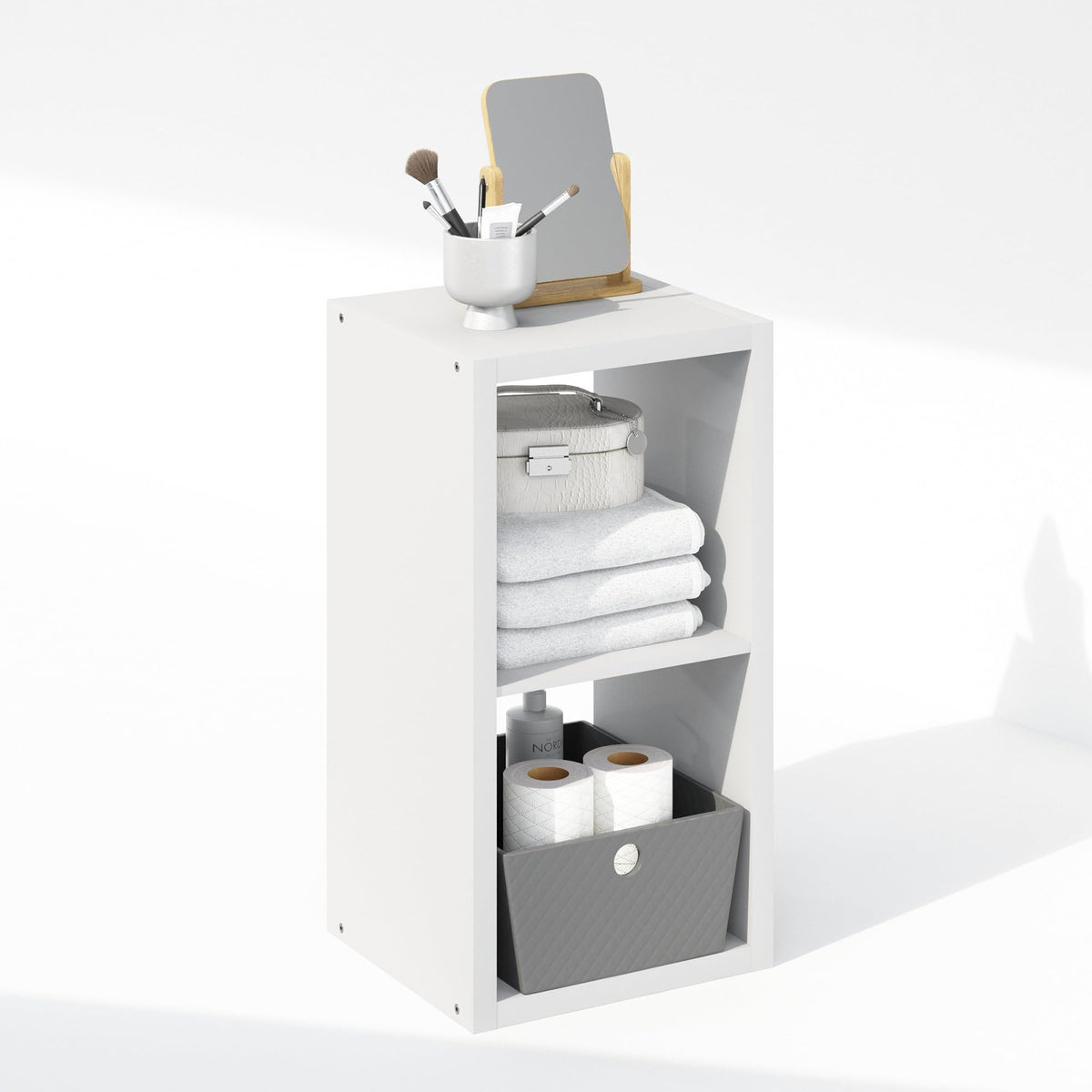 Furinno Cubic Extra Thick 2-Cube Closet Organizers and Storage, White