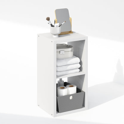 Furinno Cubic Extra Thick 2-Cube Closet Organizers and Storage, White