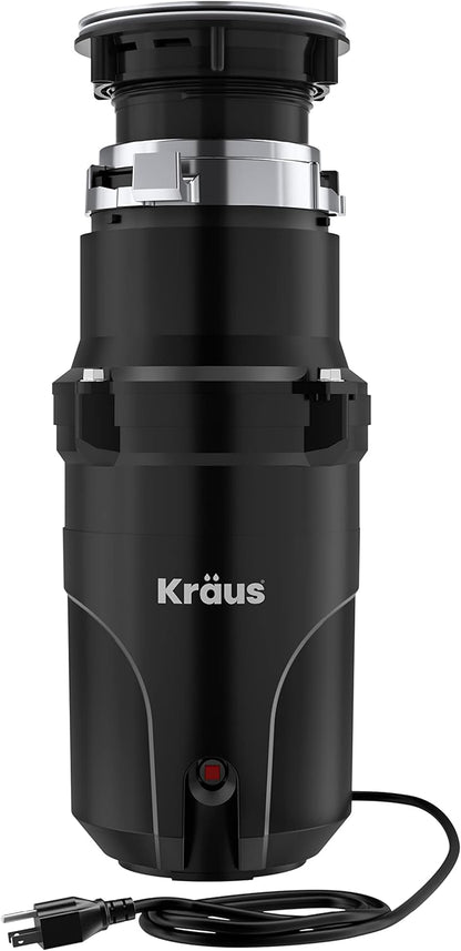 KRAUS WasteGuard 1/2 HP Continuous Feed Ultra-Quiet Motor Garbage Disposal with Quick Connect