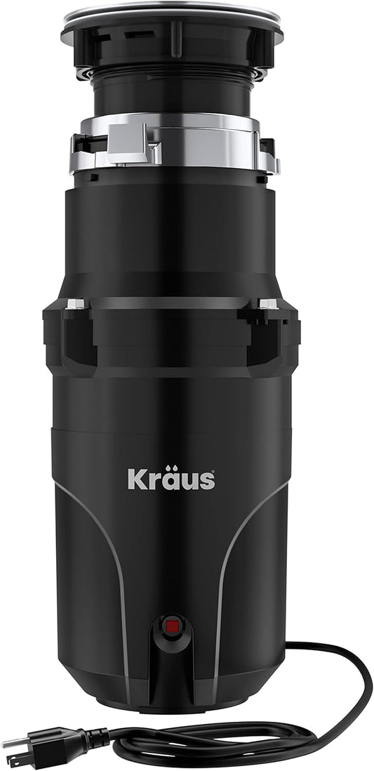 KRAUS WasteGuard 1/2 HP Continuous Feed Ultra-Quiet Motor Garbage Disposal with Quick Connect
