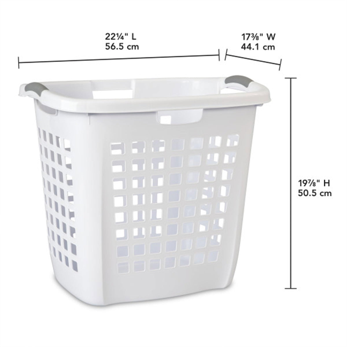 Sterilite Ultra™ Easy Carry Plastic Open Laundry Hamper, White, 4 Pack