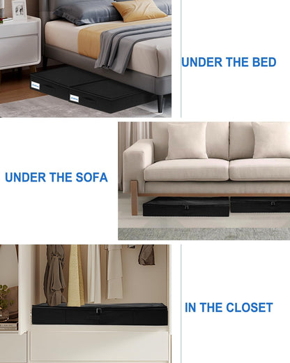 Under Bed Storage Containers, Low Profile Underbed Storage Bin 4.5 Inches Tall Clothes Storage