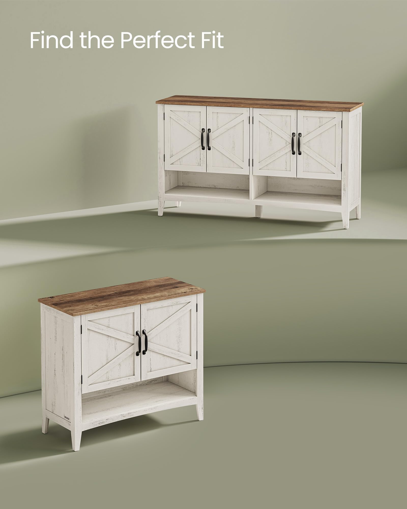 VASAGLE LIRY Collection - Shoe Cabinet, 3-Tier Shoe Storage Organiser, Traditional American Style