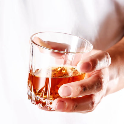 Whiskey Glasses Set of 4,Lead-Free Crystal Old Fashioned Glass,Scotch Glass Tumblers for Drinking