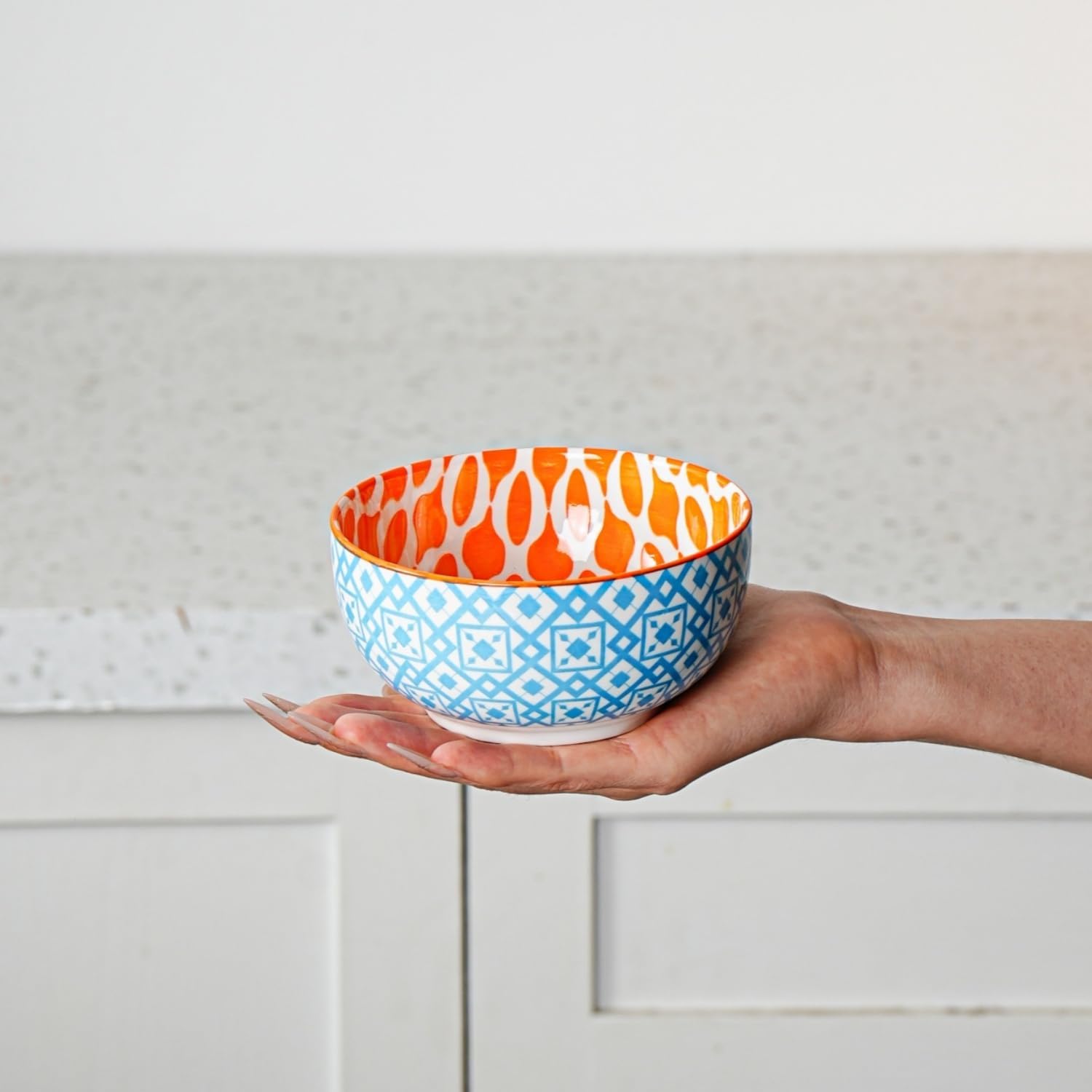 Ceramic Dessert Bowls Set - 11 Oz Porcelain Ice Cream Bowl for kitchen - 4.7 Inch Small Cereal Bowl