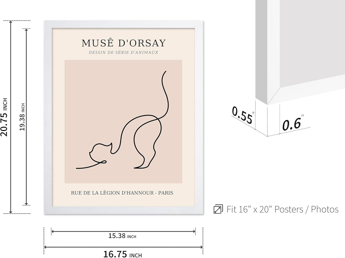 Poster Master Vintage Poster - Retro One Line Cat Drawing Print - Cat Art - Minimal Gift for Men