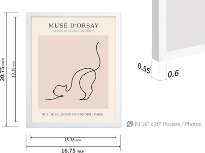 Poster Master Vintage Poster - Retro One Line Cat Drawing Print - Cat Art - Minimal Gift for Men
