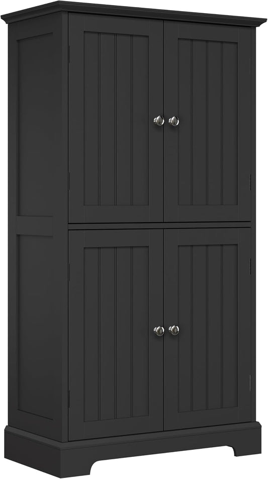 ChooChoo Bathroom Floor Cabinet, Modern Bathroom Storage Cabinet with 4 Doors and Adjustable