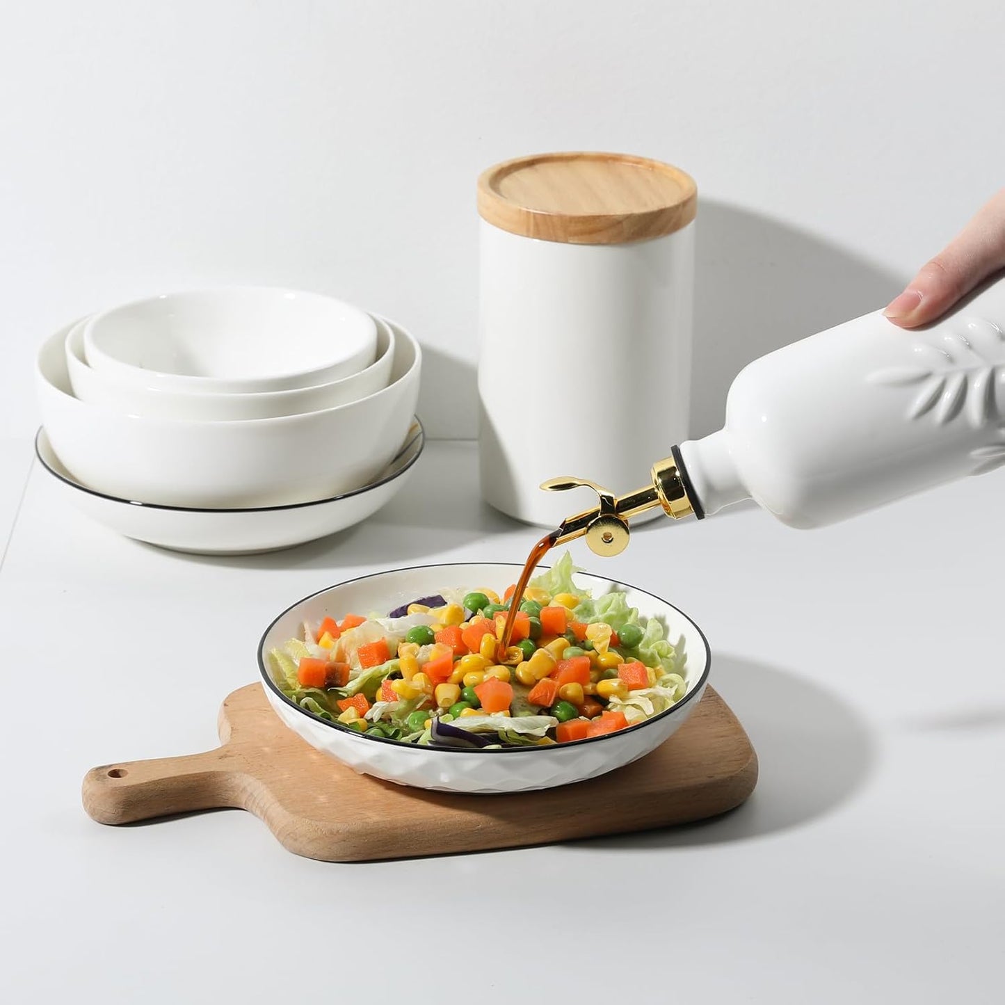 Sweejar 18 Oz Oil Dispenser for Kitchen with Gravity Spout, Ceramic Olive Oil Dispenser Bottle