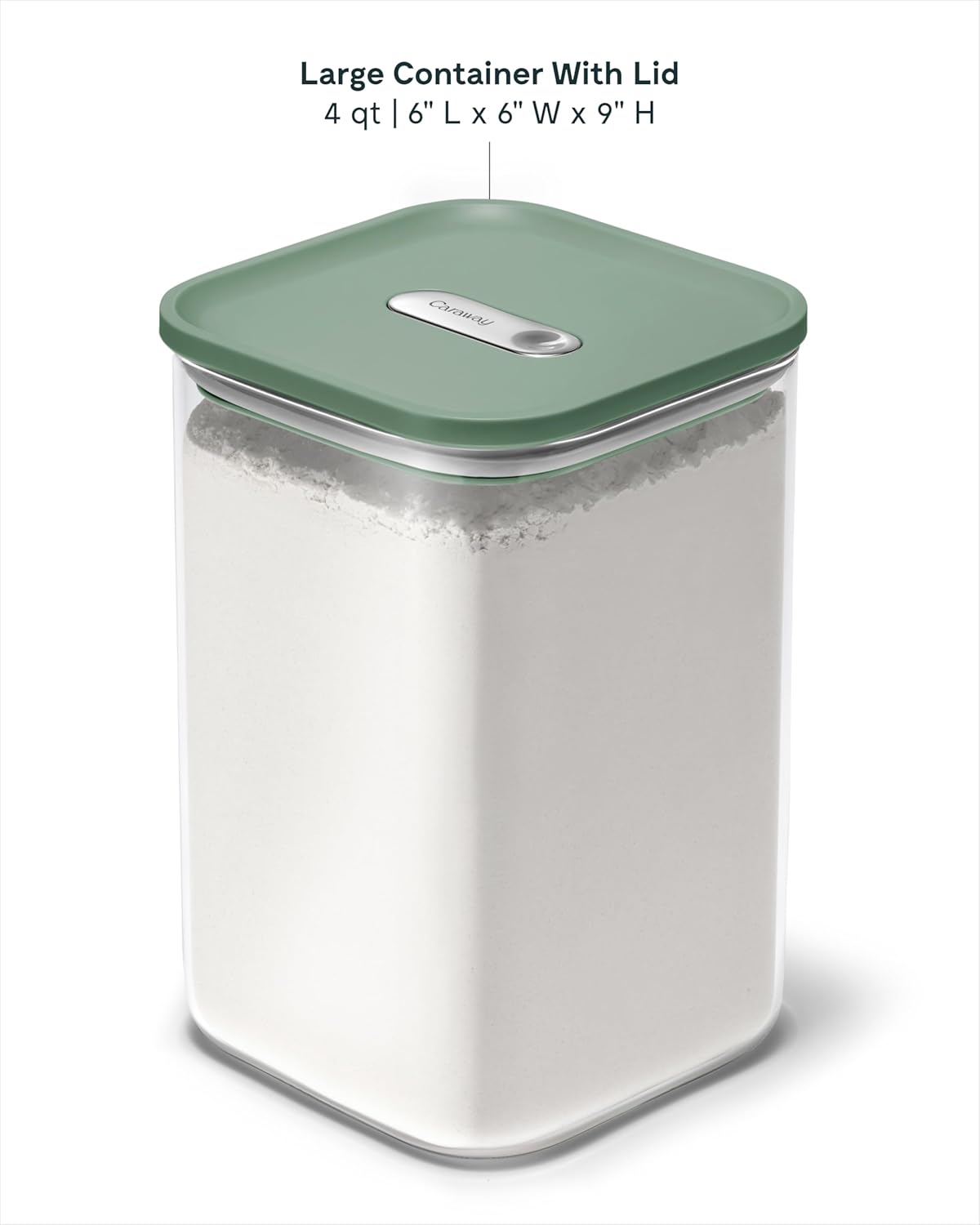 Caraway 4qt Glass Airtight Food Storage Container with Lid – Non-Toxic, BPA-Free Kitchen Storage