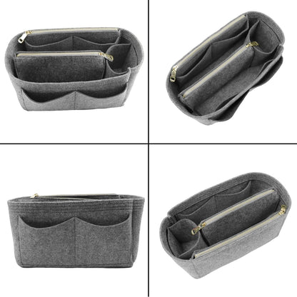 LEXSION Felt Purse Bag Organizer Insert with zipper Bag Tote Shaper Fit Speedy Neverful PM MM
