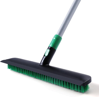 Eyliden X-Large Floor Scrub Brush, 2 in 1 Scrape Brushes with Rubber Squeegee | 55.3" Long Handle