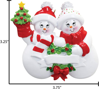 Personalized Our First Christmas Ornament 2025 Snowman Couple Ornaments Snowpeople Couples Ornament