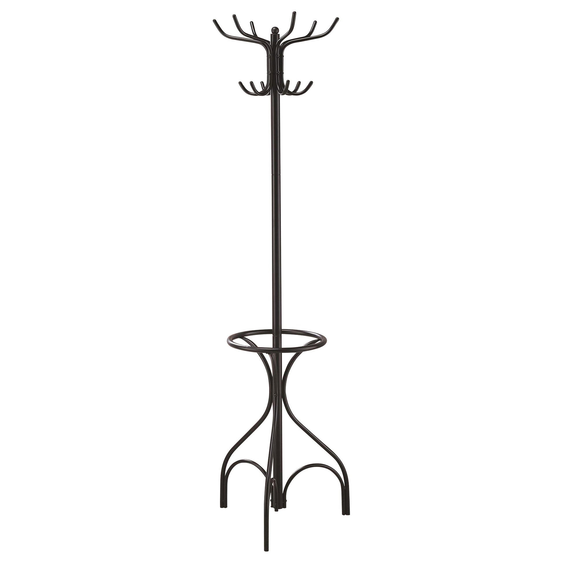 Coaster Home Furnishings - Kiefer - Metal - 12-Hook Freestanding Coat Rack with Umbrella Holder and