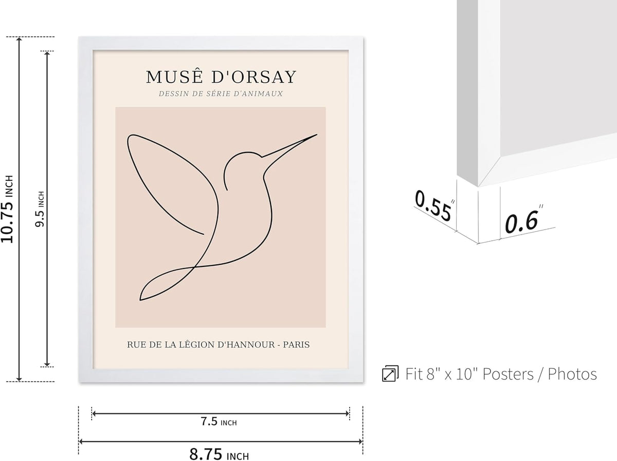 Poster Master Vintage Poster - Retro One Line Hummingbird Drawing Print - Bird Line Art - Minimal