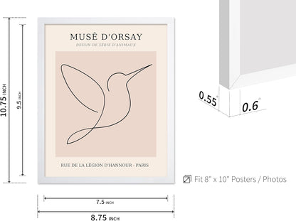 Poster Master Vintage Poster - Retro One Line Hummingbird Drawing Print - Bird Line Art - Minimal