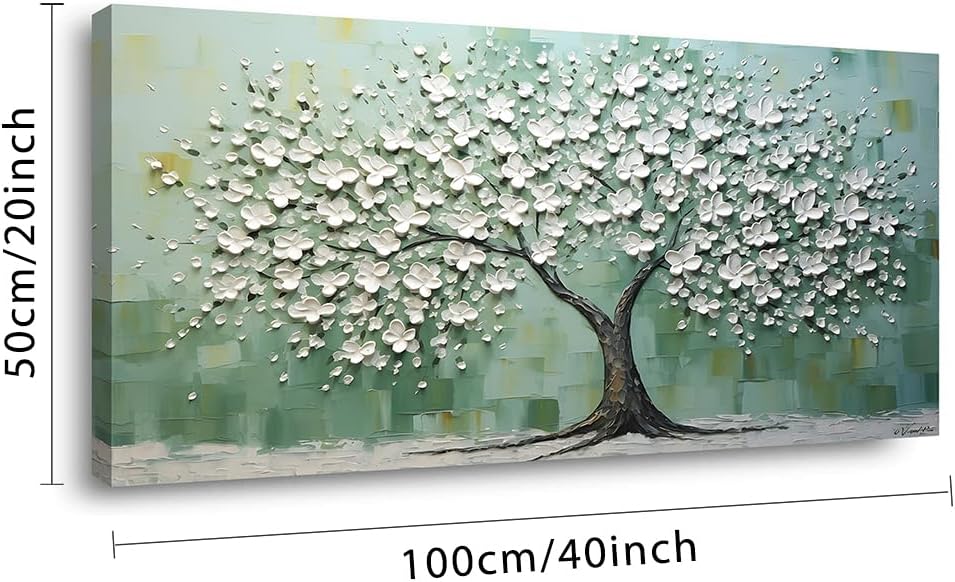 LASMOND Turquoise Tree of Life Wall Art for Living Room Canvas Prints Artwork Modern Abstract