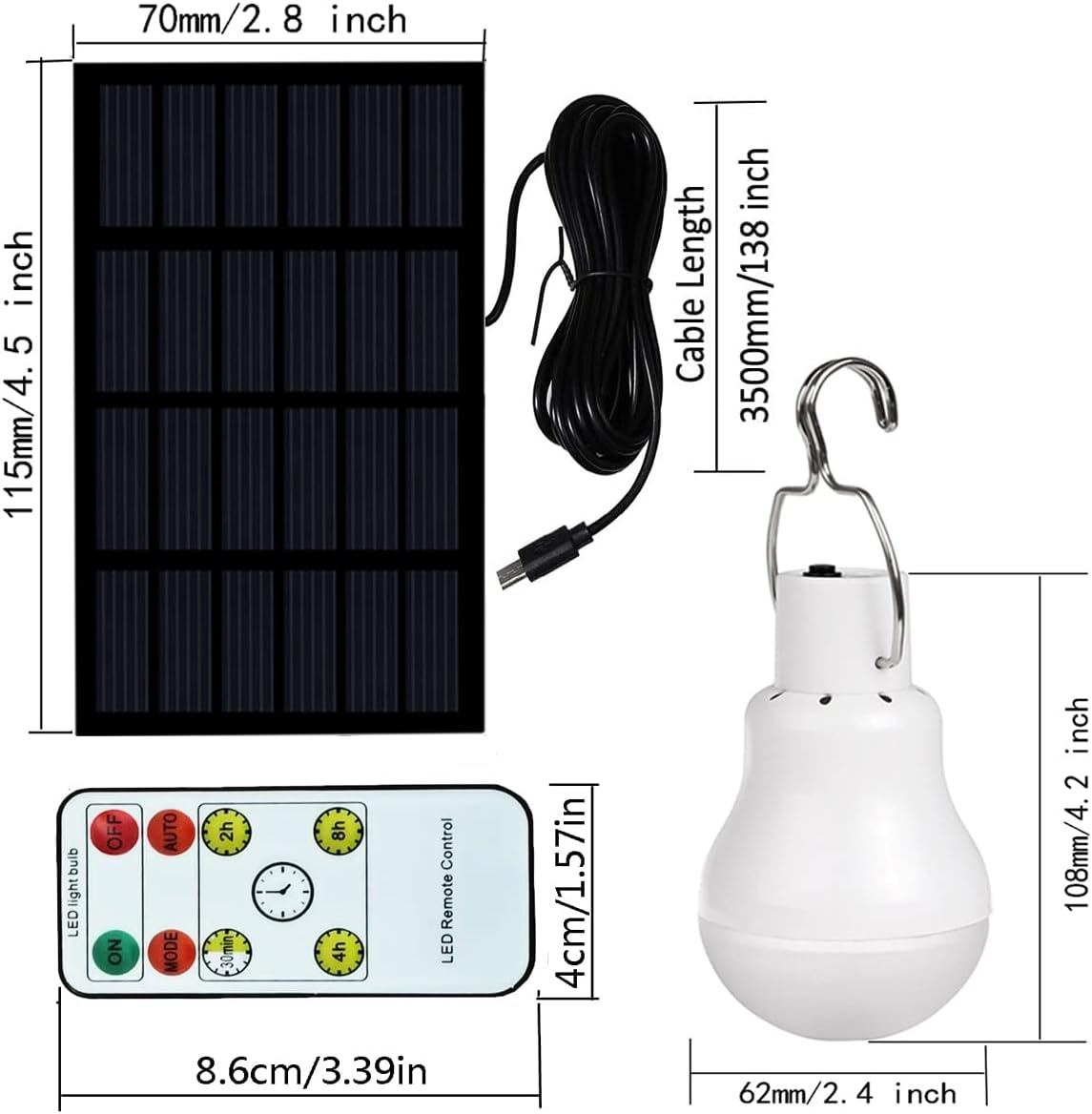 Solar Light Bulb Portable 350LM Solar Powered Camping Light Led Lantern Outdoor for Lamp Light