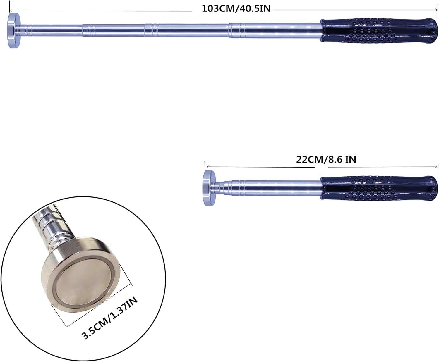 Telescoping Heavy Magnetic pickup Tool 41" long 35lb,25lb,20lb, 16lb suction magnets tools magnet
