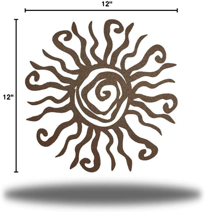 Riverside Designs Wacky Sun Metal Wall Art Indoor/Outdoor Decor - 12" Rust Rust Proof Wall
