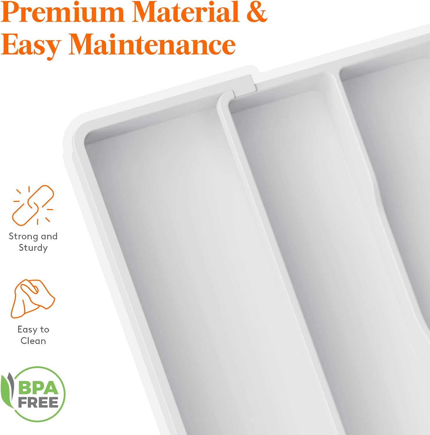 Lifewit Utensil Organizer for Kitchen Drawers, Expandable from 13‘’ to 22.4'', 15'' Depth, Plastic