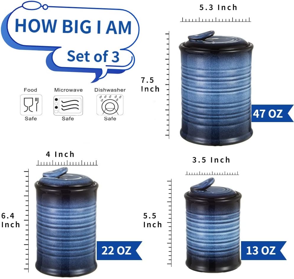 Nihow Food Storage Jar Sets: Ceramic Container with Air Tight Lid for