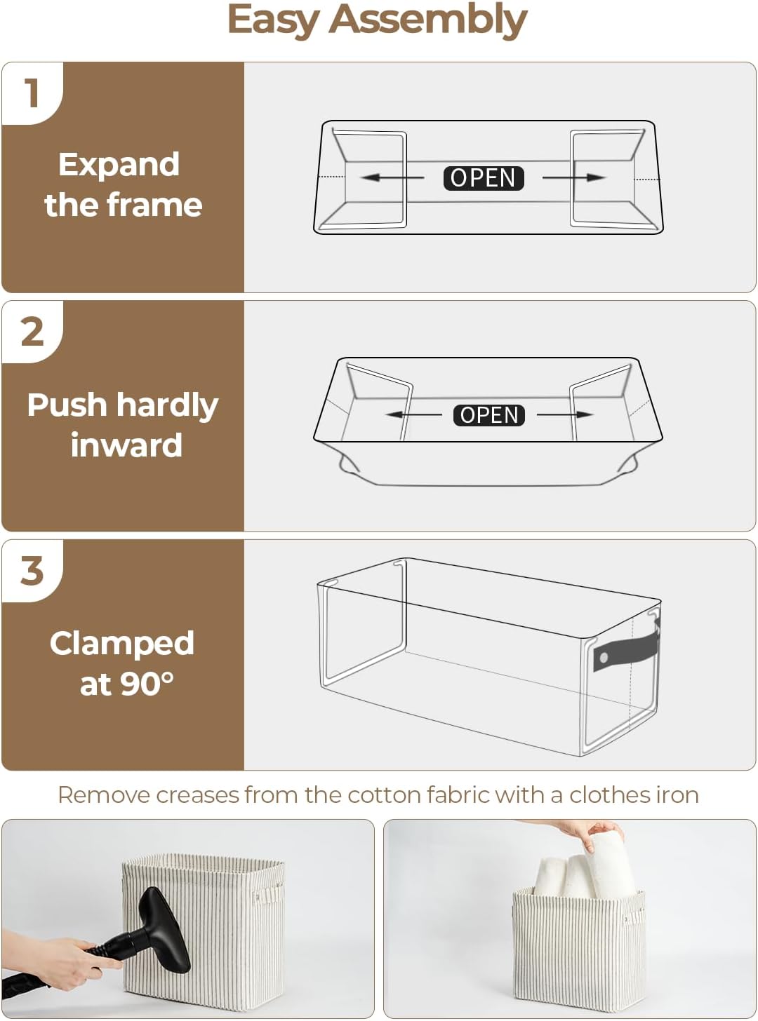 StorageWorks Narrow Storage Bins, Small Basket for Closet and Shelves, Rectangular Fabric Organizer