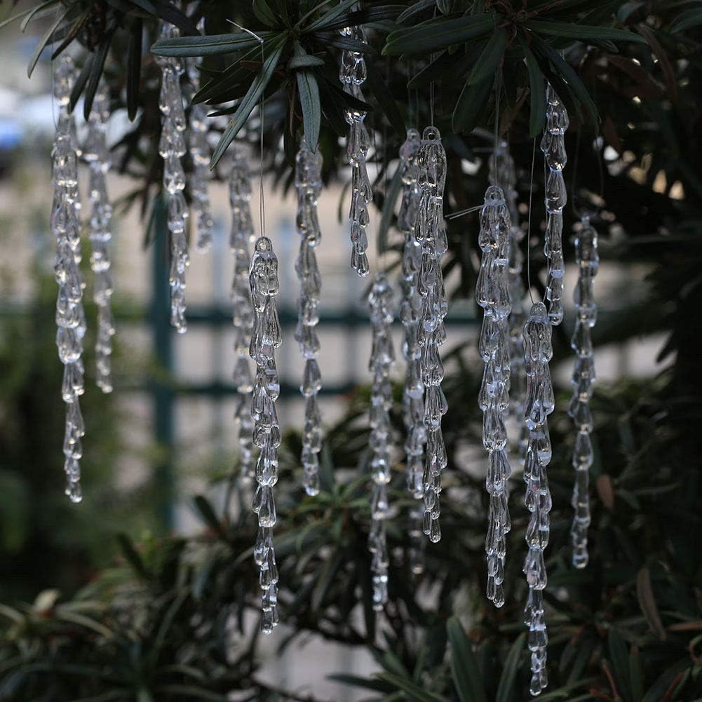 ToBeIT Chrismtas Tree icicles 50 pcs Acrylic Icicle Ornament Set for Chrismtas Decoration(50pcs