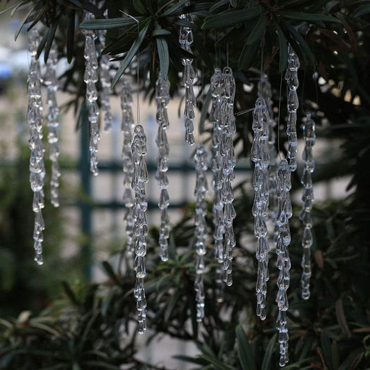 ToBeIT 6.1inch Chrismtas Tree icicles 25Pcs Acrylic Icicles Ornament Set for Chrismtas