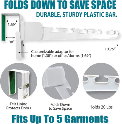 Wonder Hanger Over The Door 2-Pack Organizer for Clothes Hangers, Space-Saving Cascading Hanger