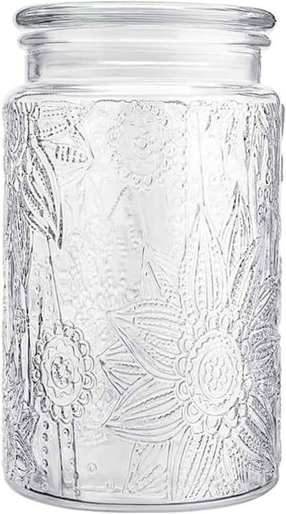 32oz Vintage Glass Jar With Lid, Glass Storage Containers, Airtight Kitchen Storage Containers For