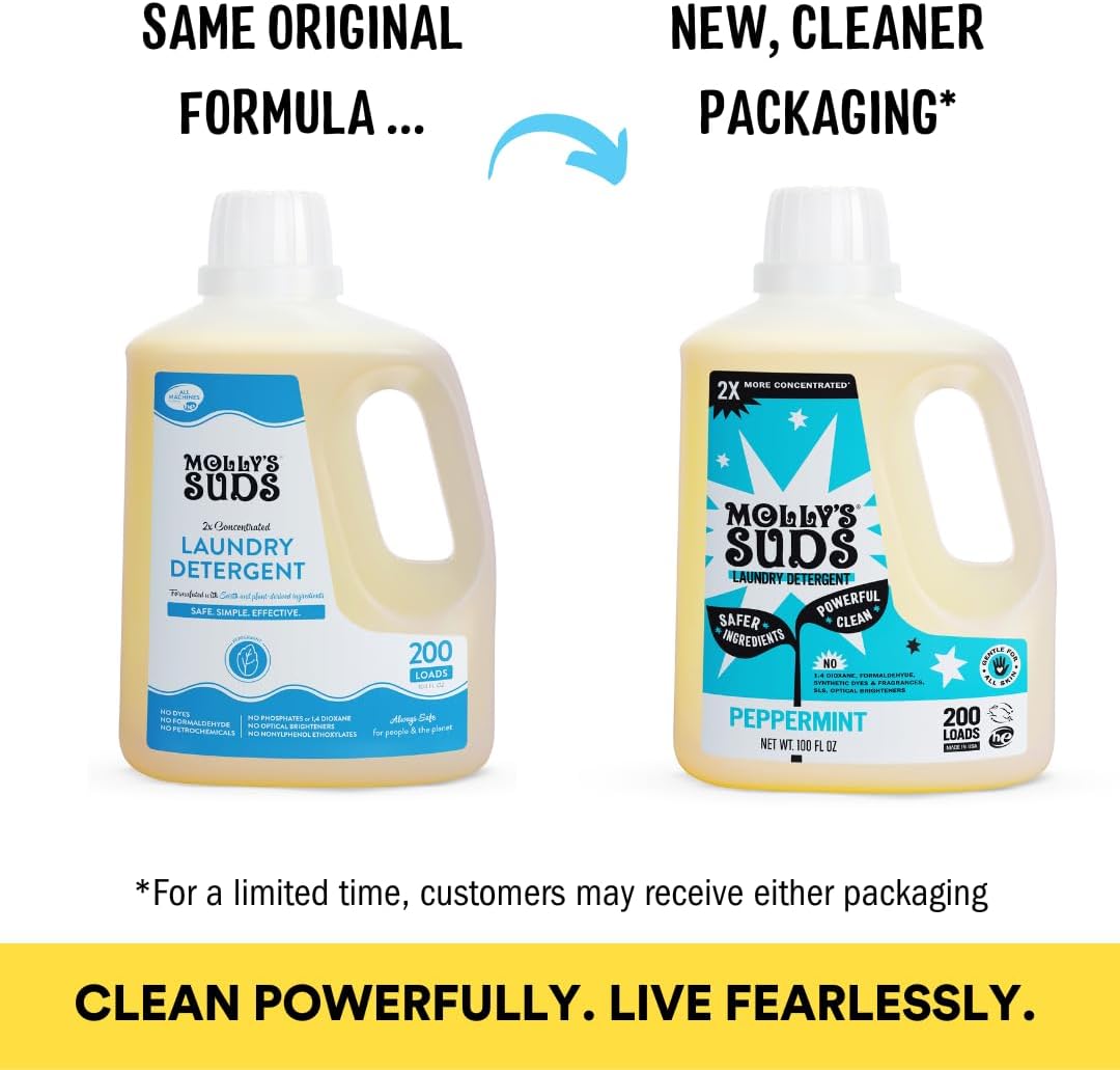 Molly's Suds Liquid Laundry Detergent | Clean Laundry Detergent Soap for Sensitive Skin | 2x